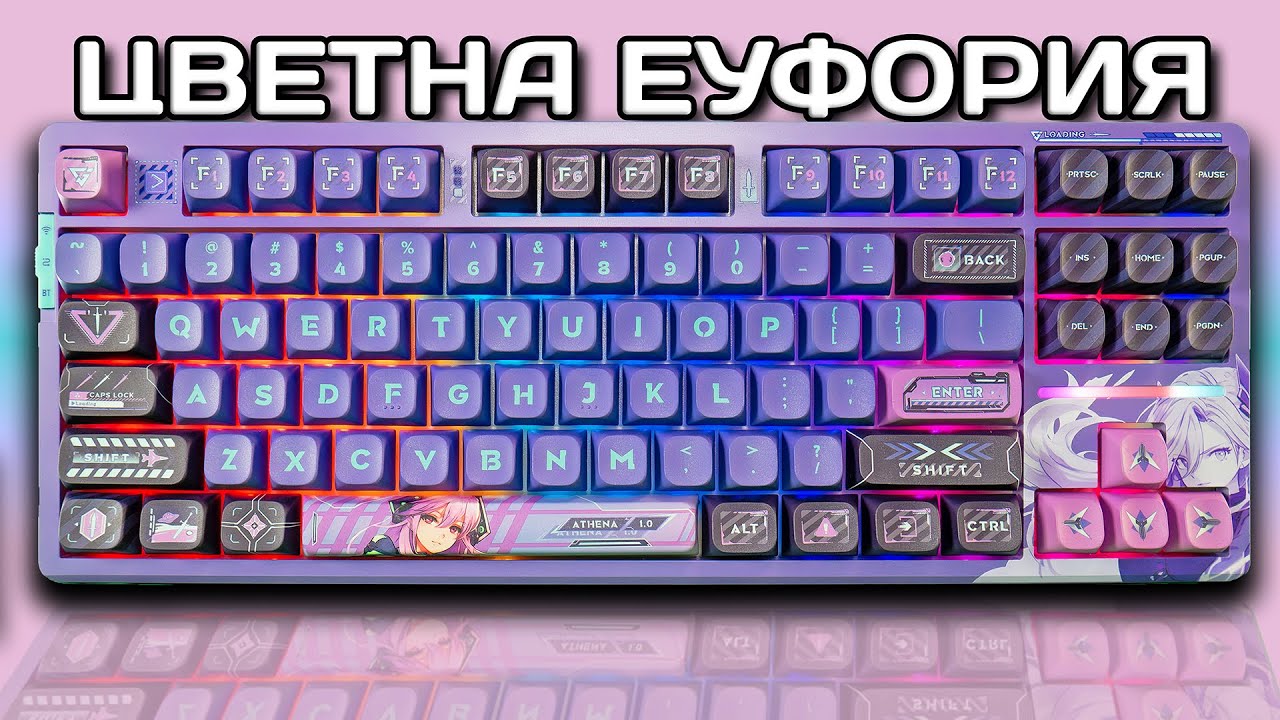 VGN V87 PRO Foggy Black Side Print TKL Безжична механична клавиатура с YOK Bsun Anya суичове