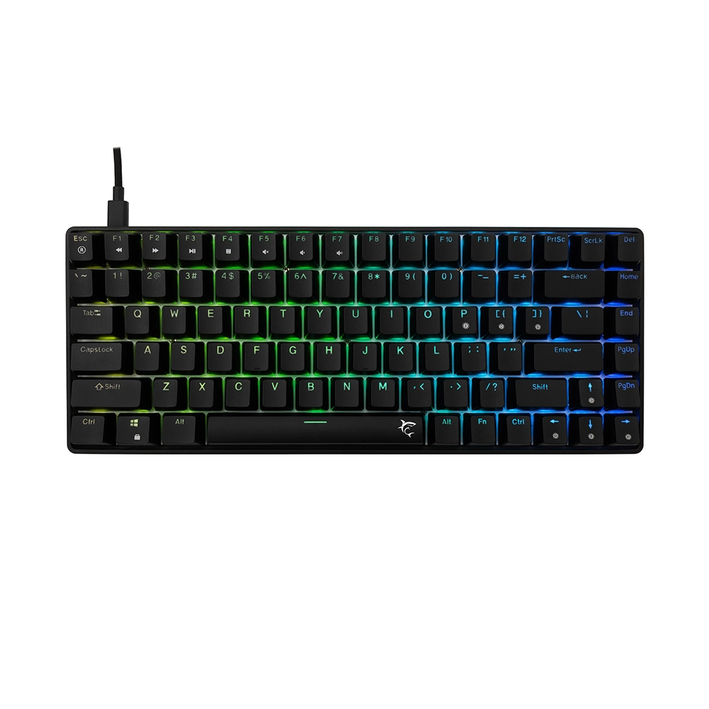White Shark HAMACHI Black 75 Hot-Swappable Геймърска механична клавиатура с YUSYA Blue суичове