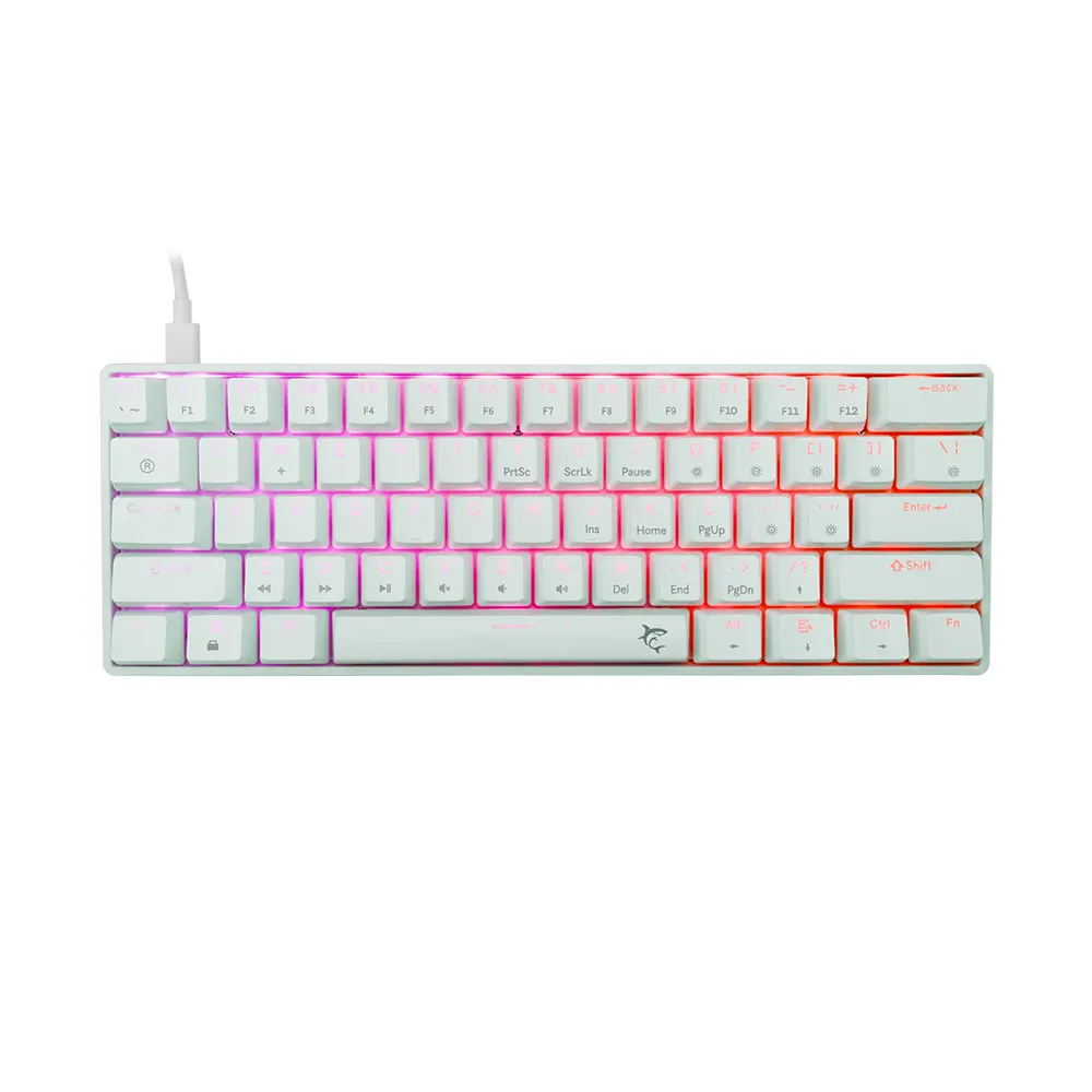 White Shark SHINOBI 2 White Геймърска механична клавиатура с Red суичове