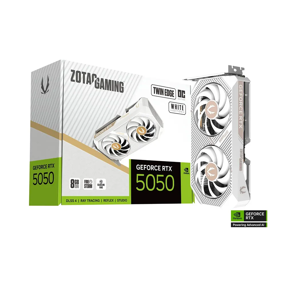 Zotac Gaming GeForce RTX 5050 Twin Edge OC White Edition, 8GB GDDR6 Видео карта