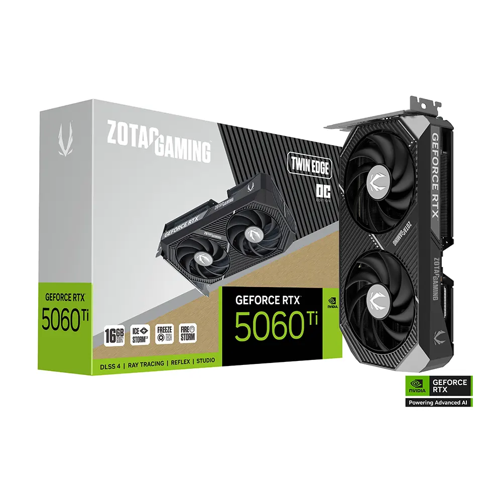 ZOTAC GAMING GeForce RTX 5060 Ti Twin Edge OC, 16GB GDDR7 Видео карта
