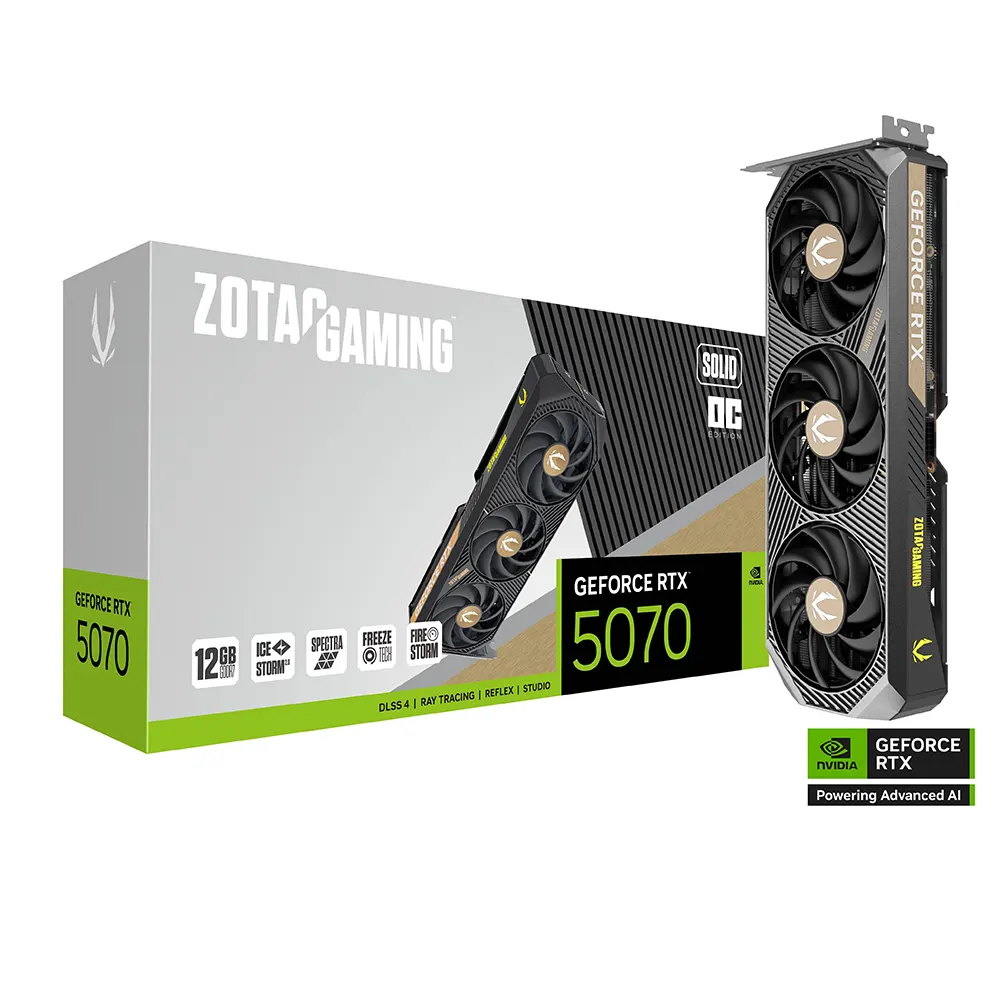 ZOTAC GAMING GeForce RTX 5070 SOLID OC, 12GB GDDR7 Видео карта