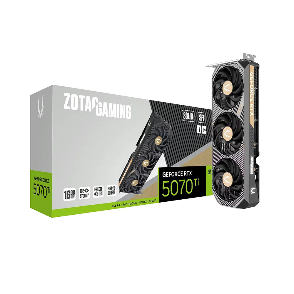 ZOTAC GAMING GeForce RTX 5070 Ti SOLID SFF OC, 16GB GDDR7 Видео карта