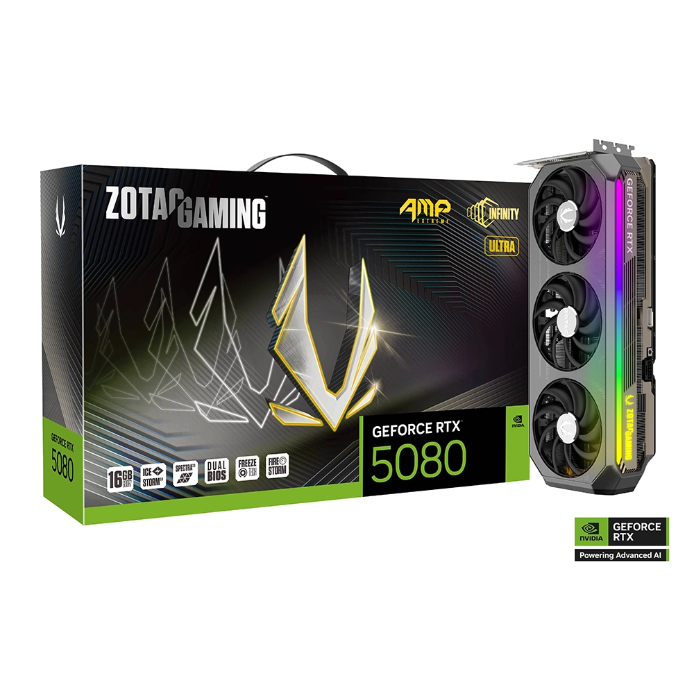 ZOTAC GeForce RTX 5080 AMP Extreme INFINITY ULTRA, 16GB GDDR7 Видео карта