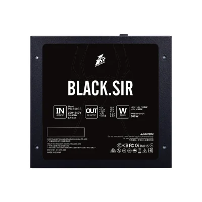 1stPlayer Black SIR 5.0 PS-500BS 500W, 80 Plus Standard Захранване за компютър