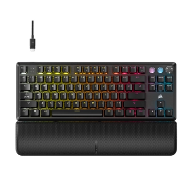 Corsair K70 PRO TKL PBT RGB Геймръска механична клавиатура с MGX Hyperdrive магнитни суичове