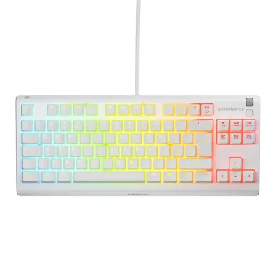 SteelSeries Apex 3 TKL White UK Layout Геймърска клавиатура със SteelSeries Whisper-Quiet суичове