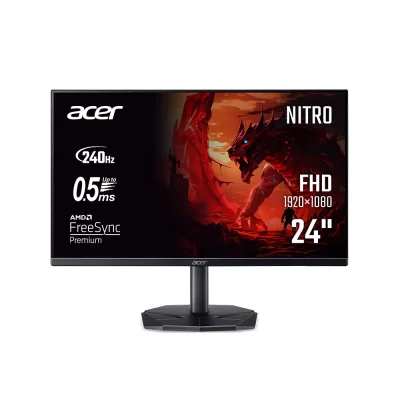 Acer Nitro KG240YW3bmiipx 23.8'' IPS, 240Hz, 0.5ms, Full HD (1920 x 1080), AMD FreeSync Premium, HDR10 Геймърски монитор