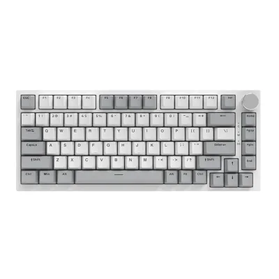Ajazz AK820 75% White/Gray White LED Механична геймърска клавиатура с Ajazz AS Red суичове
