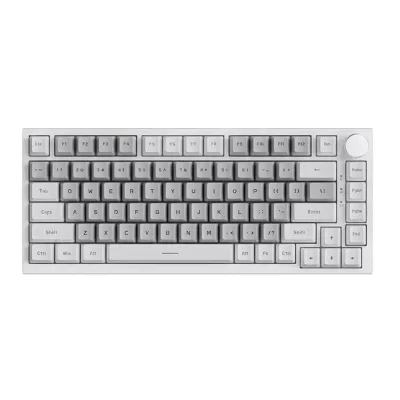 Ajazz AK820 75% White/Gray White LED Механична геймърска клавиатура с Ajazz HP Yellow суичове