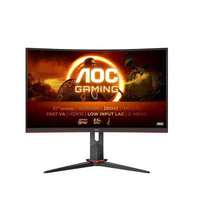 AOC C27G2Z3 27" VA, 280Hz, 0.5ms, FHD (1920 x 1080), Adaptive Sync, 1500R Curved Извит геймърски монитор