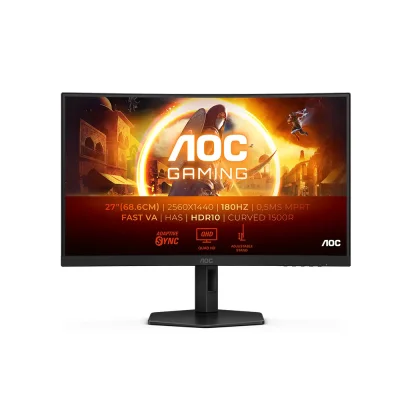 AOC CQ27G4X 27" VA, 180Hz, 0.5ms, WQHD (2560 x 1440), Adaptive Sync, HDR 10, Curved 1500R Извит геймърски монитор