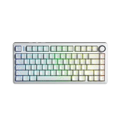 Aula F75HE White Contour Безжична геймърска клавиатура с TTC Black King Magnetic суичове
