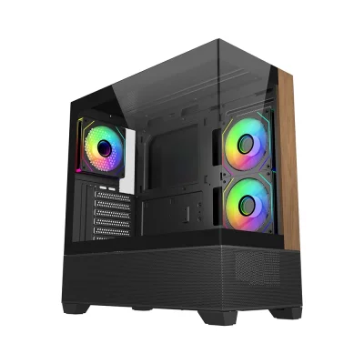 Cooler Master Elite 690 Wood Black ARGB Компютърна кутия