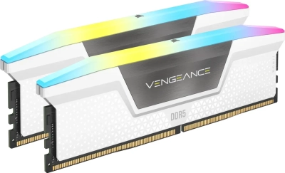 Corsair VENGEANCE RGB White 32GB (2x16), DDR5, 6400 MHz, CL36, AMD EXPO / Intel XMP Рам памет
