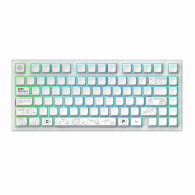 Dark Project ALU81A Terra Nova V2 White Wireless Безжична геймърска клавиатура с g3ms Moonstone суичове