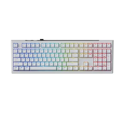 Ducky One X Wireless White Безжична геймърска механична клавиатура с Ducky Inductive Magnetic регулируеми суичове