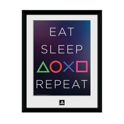 GBeye PLAYSTATION Eat Sleep Repeat 30 x 40 Постер с рамка