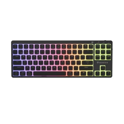 Genesis Thor 430 TKL Wireless Black Геймърска безжична нископрофилна механична клавиатура с Outemu Pink Silent Low-profile суичове