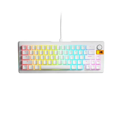 Glorious GMMK 3 HE Prebuilt 65% Hot-swappable White Геймърска механична клавиатура с Glorious Fox HE суичове