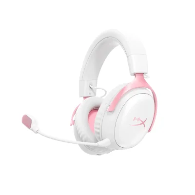 HyperX Cloud III S Wireless White/Pink Геймърски безжични слушалки с микрофон