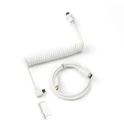 Keychron Angled Coiled Aviator White Кабел за клавиатура