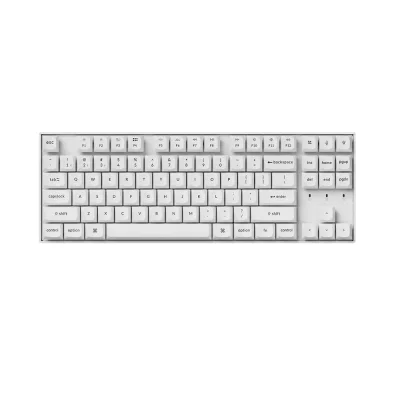 Keychron K8 Pro White QMK TKL RGB Hot-Swappable Plastic Безжична геймърска механична клавиатура с Keychron K Pro Brown суичове