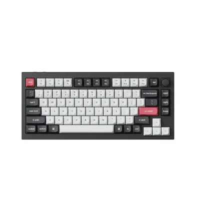 Keychron Q1 HE QMK Hot-Swappable Knob Carbon Black Безжична геймърска механична клавиатура с Gateron Double-Rail Magnetic Nebula суичове