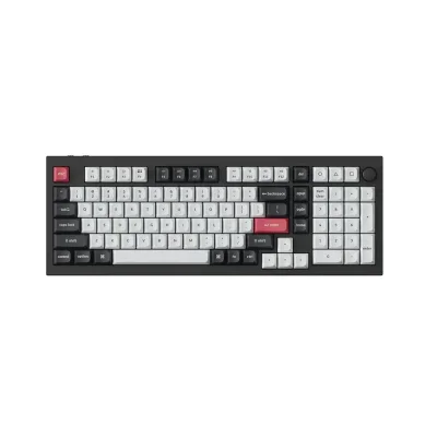 Keychron Q5 HE QMK Hot-Swappable Knob Carbon Black Безжична геймърска механична клавиатура с Gateron Double-Rail Magnetic Nebula суичове