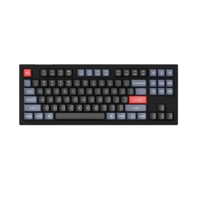 Keychron V3 Carbon Black QMK TKL RGB Hot-Swappable Геймърска механична клавиатура с Keychron K Pro Blue суичове
