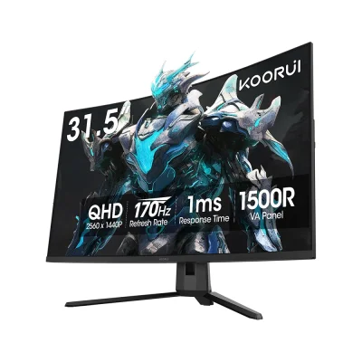 KOORUI 32E6QC 31.5" VA, 170Hz, 1ms, QHD (2560 x 1440), Adaptive Sync, HDR10, 1500R Извит геймърски монитор
