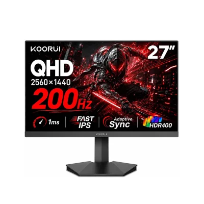 KOORUI G2721P 27" IPS, 200Hz, 1ms, QHD (2560 x 1440), Adaptive Sync, VESA Display HDR400 Геймърски монитор