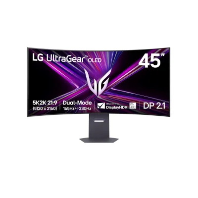 LG UltraGear 45GX950A-B 44.5" OLED, 330Hz / 165Hz, 0.03ms, 21:9 5K2K WUHD (5120 x 2160), AMD FreeSync Premium Pro, VESA DisplayHDR True Black 400. 800R Извит геймърски монитор