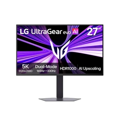 LG UltraGear evo AI GM9 27GM950B-B 27" Hyper Mini LED IPS, 330Hz / 165Hz Dual Mode, 1ms, 5K (5120 x 2880), AMD FreeSync Premium, G-SYNC Compatible, VESA DisplayHDR 1000 Геймърски монитор