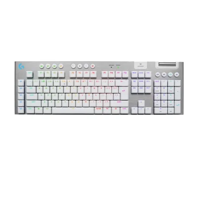 Logitech G915 X White Lightspeed Безжична механична геймърска нископрофилна клавиатура с GL Tactile суичове