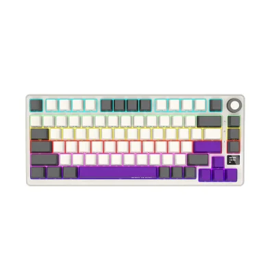 Lorgar KBP7075W Beige Безжична геймърска механична клавиатура с Lorgar Toxic Purple суичове