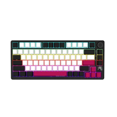 Lorgar KBP7075W Black Безжична геймърска механична клавиатура с Lorgar Toxic Purple суичове