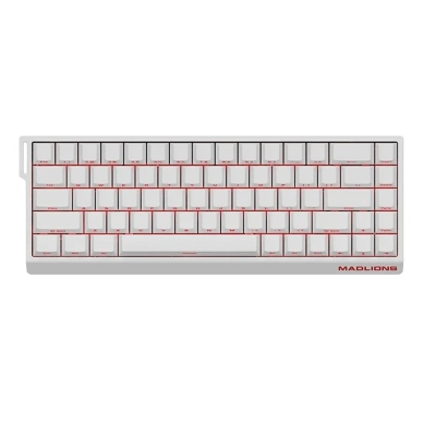 Madlions MAD 68 R White 8K RGB Геймърска механична клавиатура с Kunlun Magnetic регулируеми суичове