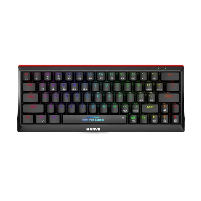 Marvo KG962W-R Hecate 61WR Black Безжична геймърска механична клавиатура с Jixian Red суичове