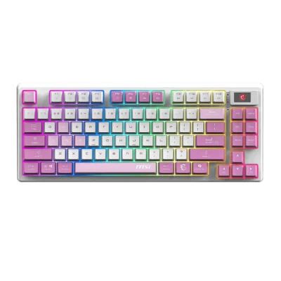 MSI Forge GK600 TKL Violet Hot-Swappable Безжична геймърска механична клавиатура с MSI Linear суичове