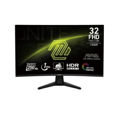 MSI MAG 32C6X 32" VA, 250Hz (OC), 1ms, Full HD (1920 x 1080), Adaptive-Sync, HDR Ready, 1500R Извит геймърски монитор
