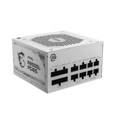 MSI MAG A850GL PCIE5 White, 850W, 80 Plus Gold, Fully Modular Захранване за компютър