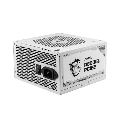 MSI MAG A850GL PCIE5 White 850W, 80 Plus Gold, Напълно модулно, PCIe Gen 5.1, ATX 3.1 Захранване за компютър