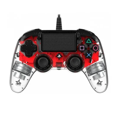 Nacon Wired Illuminated Compact Controller Red геймърски контролер за Playstation 4 и PC