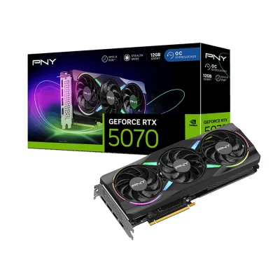PNY GeForce RTX 5070 ARGB EPIC-X RGB Overclocked Triple Fan Black 12 GB GDDR7 Видео карта