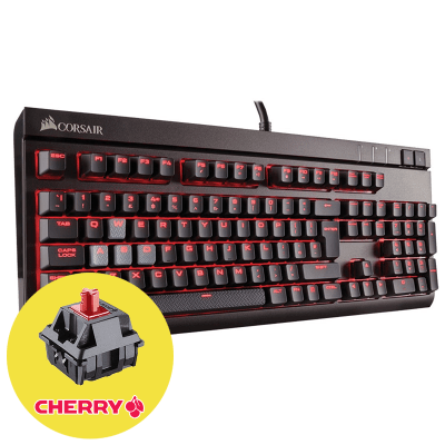 Corsair Gaming Strafe Геймърска механична клавиатура с Cherry MX Red суичове