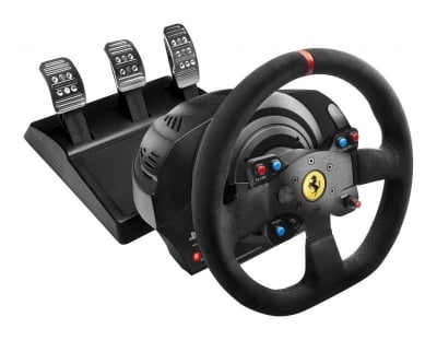 Thrustmaster T300 Ferrari Integral Alcantara Edition Геймърски волан с педали за PC, PlayStation 4 и PlayStation 3