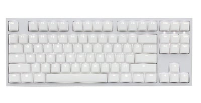 Ducky One 2 White TKL Геймърска механична клавиатура с Cherry MX Blue суичове