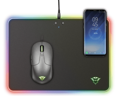Trust GXT 750 Qlide RGB Геймърски пад за мишка с безжично зарядно