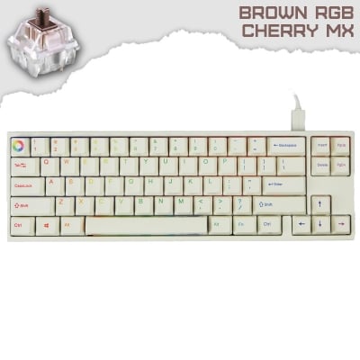 Ducky x Varmilo MIYA Pro Rainbow 65% RGB Геймърска механична клавиатура с Cherry MX Brown суичове